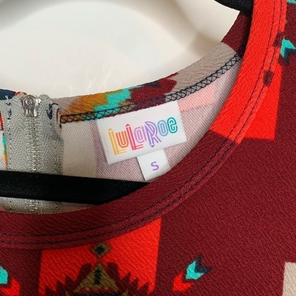 New Lularoe Womens Amelia Dress Small Aztec Print - Picture 3 of 5
